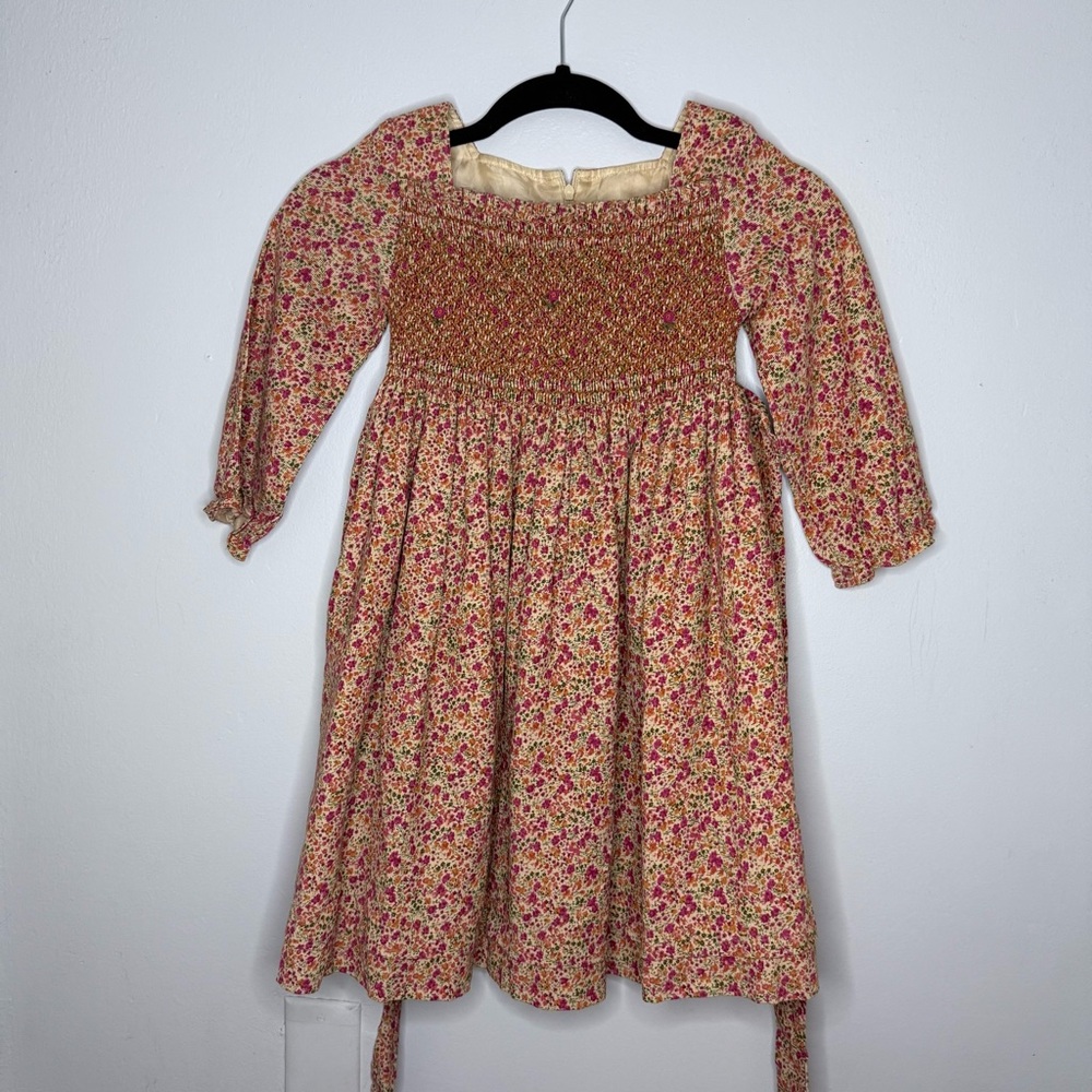 P & P by Piccino and Piccina | Smocked Floral Corduroy Dress